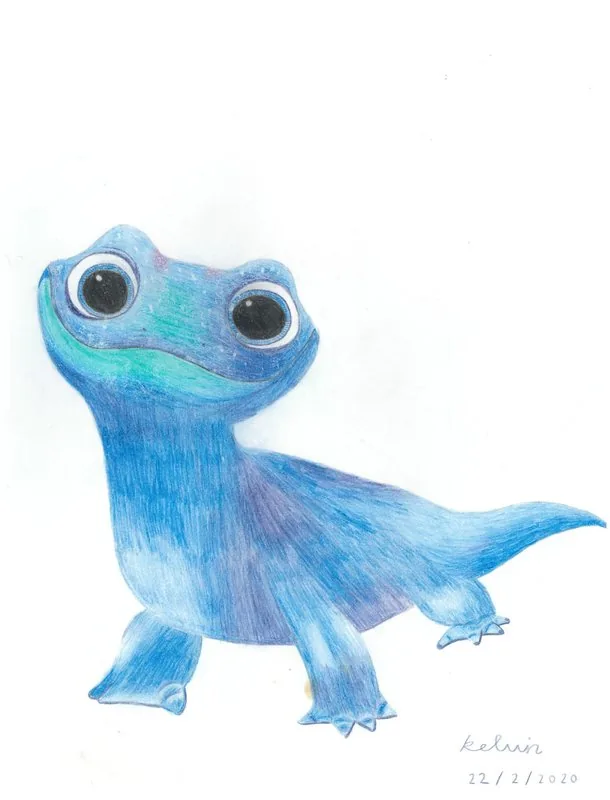 A drawing of Bruni from Frozen II marks the discovery of an artistic inner voice during the pandemic.