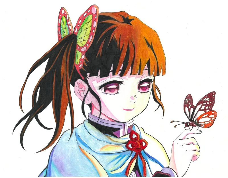 A Kanao Tsuyuri portrait made as a gift for a friend who helped with biology studies; the character reflects the friend’s passion and wisdom.