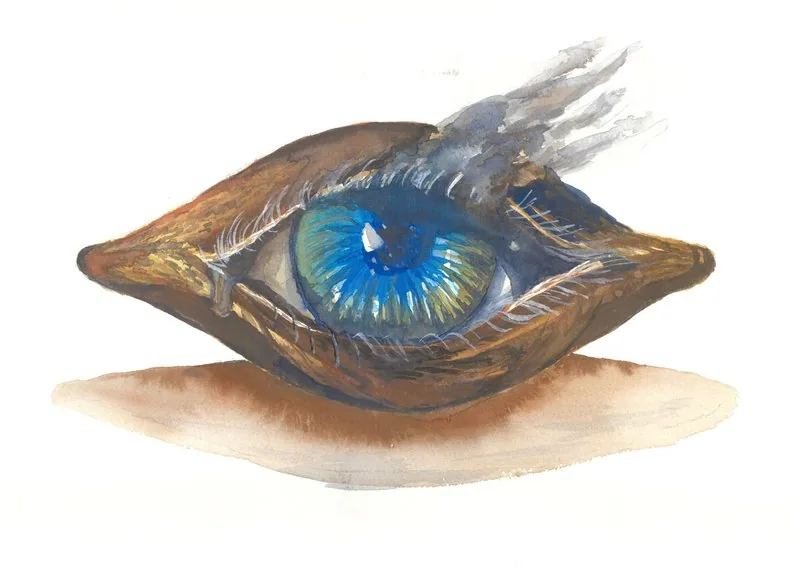 A glowing eye within a croissant becomes a Halloween meditation on the darker side hidden within familiar things.