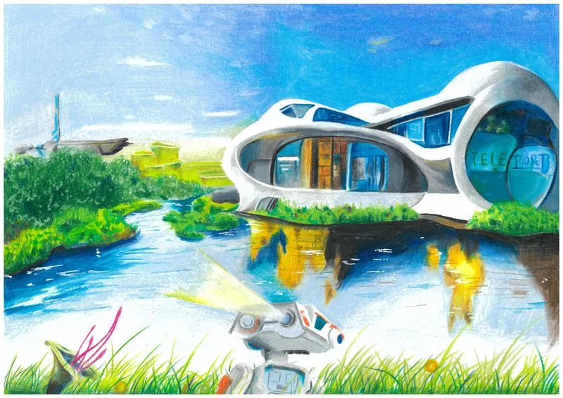 A future home inspired by Zaha Hadid’s architecture and Star Wars, placed within a picturesque imagined world.