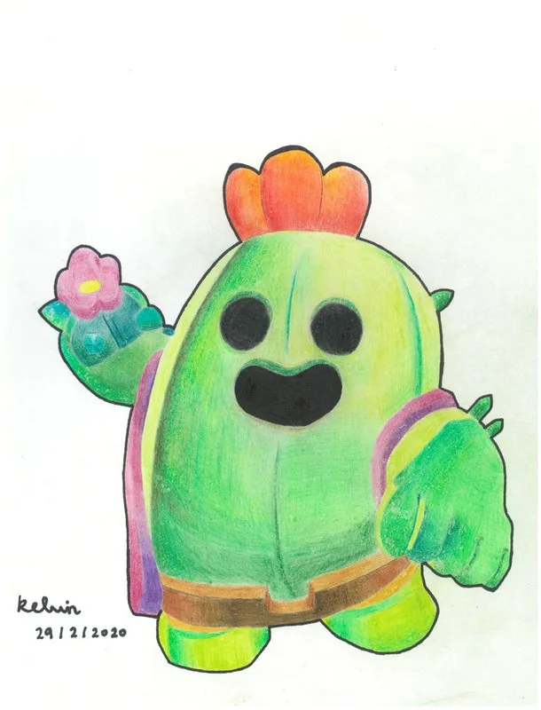 A drawing of Spike continues the exploration of cartoon characters and introduces marker work on a larger scale.